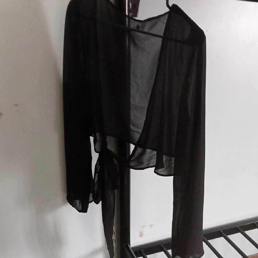 Sheer Black Wrap Top